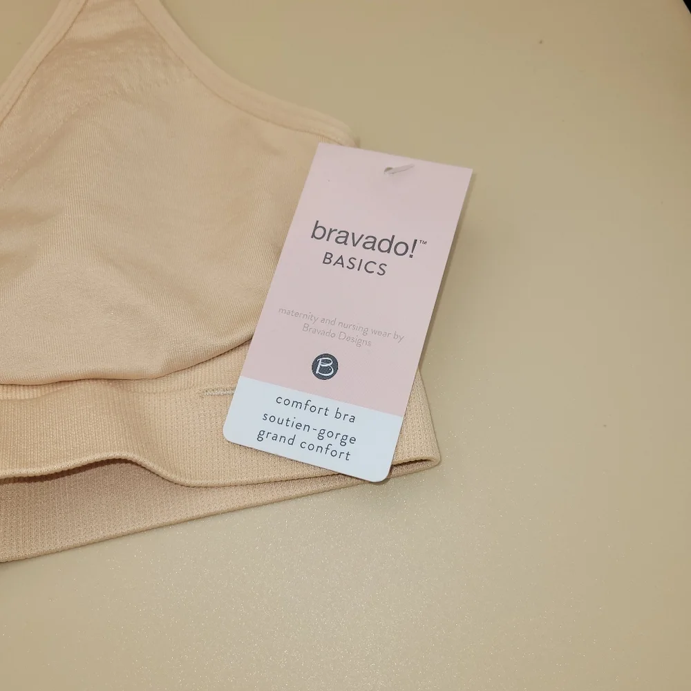 Bravado Basics‎ Nursing Bra Small Beige Rear Closure Front Release Hooks NWT